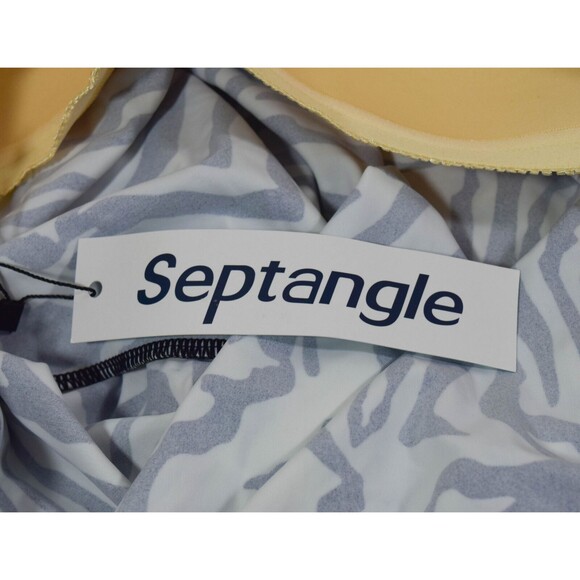 NWT Septangle Black & White Zebra Print Wireless Tankini Swim Suit Top Sz 18 - Picture 3 of 4